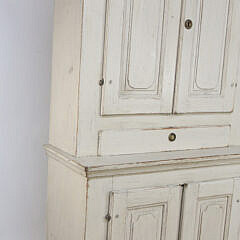 Swedish Gustavian Cupboard in Lime Washed Finish