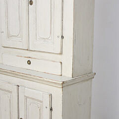 Swedish Gustavian Cupboard in Lime Washed Finish
