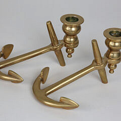 1783-54 Pair Brass Anchor Candlesticks A_IMG_5649