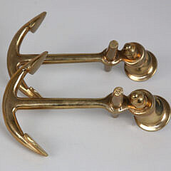 Pair of Brass Anchor Candlesticks