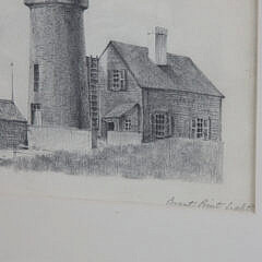 Two C.E. Cartwright, 1885, Pencil Drawings “At the Back of the Town of Nantucket”