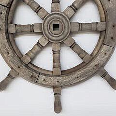 Vintage Teak Wood Captain’s Ship’s Wheel