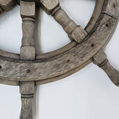 Vintage Teak Wood Captain’s Ship’s Wheel