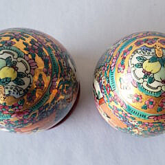 Pair of Contemporary Chinese Decorative Porcelain Eggs