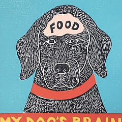 Stephen Huneck Limited Edition Nantucket Silk Screen, “My Dog’s Brain”