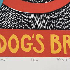 Stephen Huneck Limited Edition Nantucket Silk Screen, “My Dog’s Brain”
