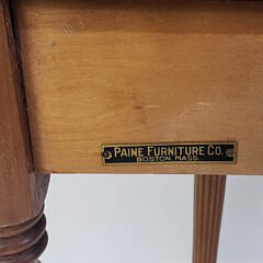 Vintage Paine Furniture Co. Boston Made Demilune Inlaid Card Table