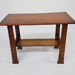 New England Tiger Maple Rectangular End Table, 19th Century