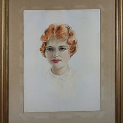 Doris Riker Beer Watercolor on Paper “Portrait of Jane”