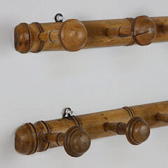 Pair of Bamboo-Turned Beechwood Coat Racks