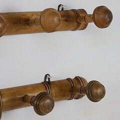 Pair of Bamboo-Turned Beechwood Coat Racks