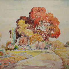 34-4898 George Alfred Avison Watercolor Trees A_IMG_6340