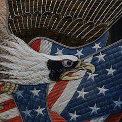 Asian Export Patriotic Eagle Embroidery, circa 1908