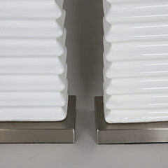 Pair of Contemporary White Ceramic Table Lamps