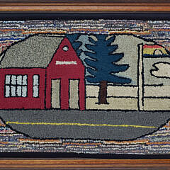 2649-955 Framed Hooked Rug A