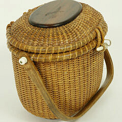 Stanley M. Roop Nantucket Friendship Basket with Oval Rosewood Top