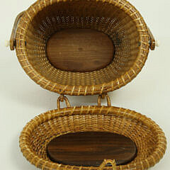 Stanley M. Roop Nantucket Friendship Basket with Oval Rosewood Top