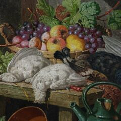 Charles Thomas Bale Oil on Canvas “Larder Still Life with a Basket of Fruit”