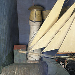 Four-Masted Clipper Ship Shadowbox, 19th Century