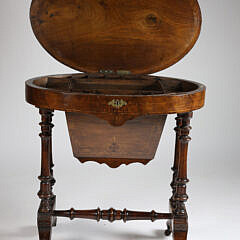 Victorian Burlwood Sewing Stand, late 19th Century