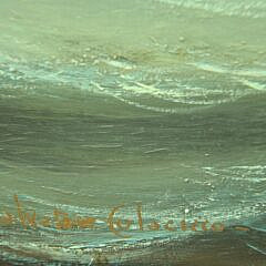 Salvatore Colacicco Oil on Board “Portrait of the Side-Wheeler Nantucket Leaving Brant Point”