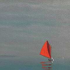 Robert Stark Jr. Oil on Canvas “Red Sail”