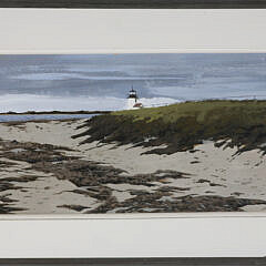 John Austin Tempera on Artist Board “Brant Point Lighthouse”