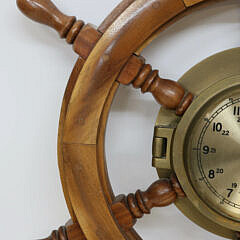 Ship’s Time Quartz Ship’s Wheel Brass Clock