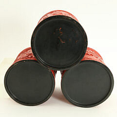 Three Contemporary Chinese Cinnabar Cache Pots