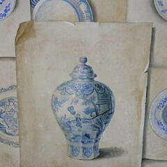 Pair of Fabrice De Villeneuve Trompe L’Oeil Prints of Delft China