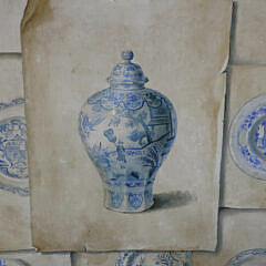 Pair of Fabrice De Villeneuve Trompe L’Oeil Prints of Delft China