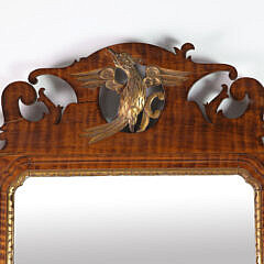 American Centennial Tiger Maple Chippendale Style Mirror