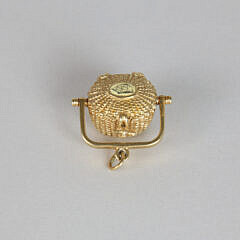 Nantucket Glenaan 14K Gold Lightship Basket Pendant, circa 1997