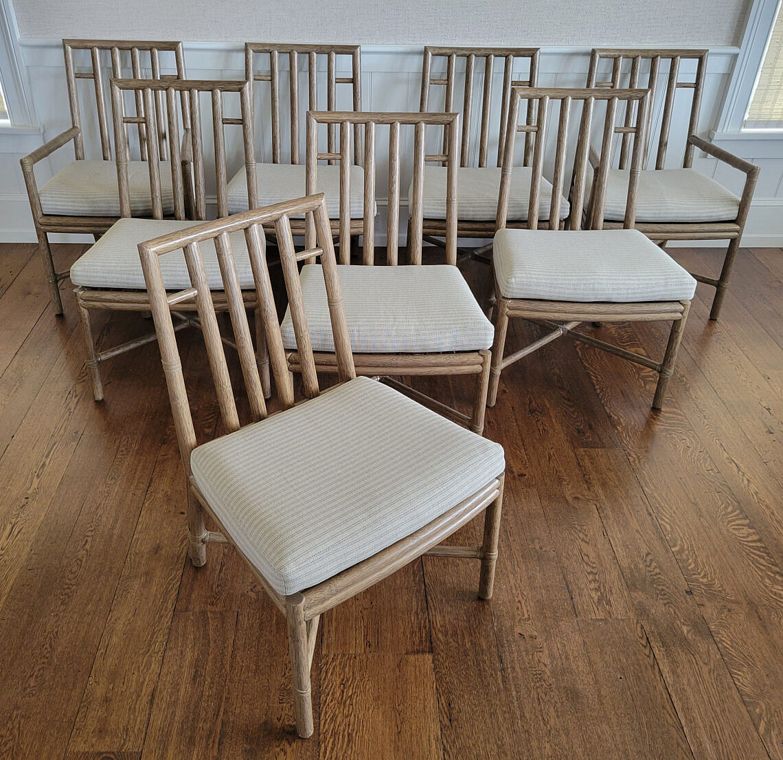 Set of Eight McGuire Bercut Dining Chairs Set of Eight McGuire San