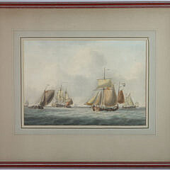 William Anderson Watercolor and Ink on Paper “Shipping off the Dutch Coast”