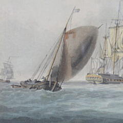 William Anderson Watercolor and Ink on Paper “Shipping off the Dutch Coast”