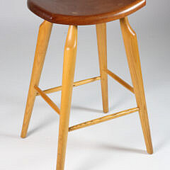 Set of Four Stephen Swift Cherry and Ash Bar Stools, circa 2003