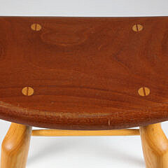 Set of Four Stephen Swift Cherry and Ash Bar Stools, circa 2003