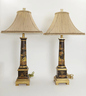 8-5095 Pair Chinoiserie Lamps A IMG_7528 2