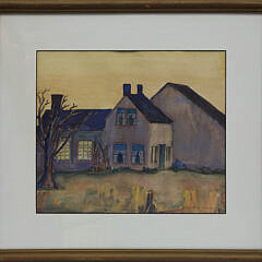 Grace Dubois Bartlett Watercolor on Paper “Nantucket House”