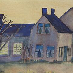 Grace Dubois Bartlett Watercolor on Paper “Nantucket House”