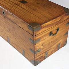 Chinese Export Brass Bound Camphorwood Nautical Trunk, 19th Century