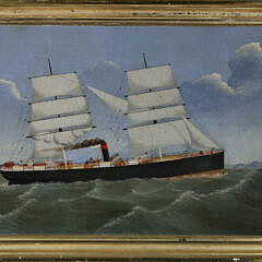 J.M. Mullen Oil on Canvas “Portrait of the Ship Colorado”, circa 1871