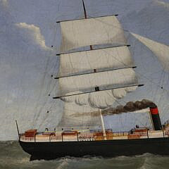 J.M. Mullen Oil on Canvas “Portrait of the Ship Colorado”, circa 1871