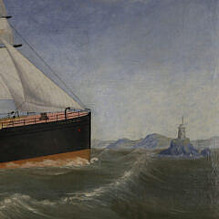 J.M. Mullen Oil on Canvas “Portrait of the Ship Colorado”, circa 1871