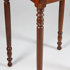 American Sheraton Cherry One Drawer Work Stand on Turned Legs, 19th Century