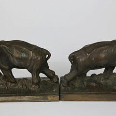 Vintage Pair of Cast Bronze Elephant Bookends