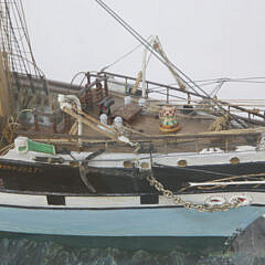 Fine Waterline Model of the British Iron Clipper Ship “Commonwealth” in Glass Case