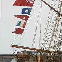 Fine Waterline Model of the British Iron Clipper Ship “Commonwealth” in Glass Case