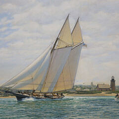 Anthony D. Blake Oil on Canvas “Nantucket in 1880”